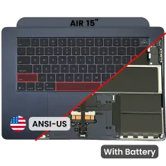 Top Case with Battery and Keyboard (ANSI US) For MacBook Air 15" A3241 (2025) (Used OEM Pull: Grade B) (Midnight)