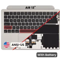 Top Case with Battery and Keyboard (ANSI US) For MacBook Air 13" A2681 (2022) (Genuine OEM) (Starlight)