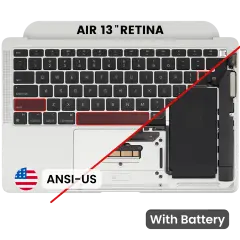 Top Case with Battery and Keyboard (ANSI US) For MacBook Air 13" A2337 (2020) (Silver)