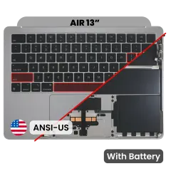 Top Case with Battery and Keyboard (ANSI US) For MacBook Air 13" A3113 (2024) (Used OEM Pull: Grade A) (Space Gray)