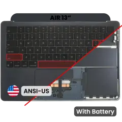 Top Case with Battery and Keyboard (ANSI US) For MacBook Air 13" A3113 (Used OEM Pull: Grade B) (Midnight)