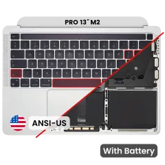 Top Case with Battery and Keyboard (ANSI US) For MacBook Pro 13" A2338 (2020) (Silver)