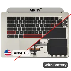 Top Case with Battery and Keyboard (ANSI US) For MacBook Air 15" A3114 (2024) (Starlight)