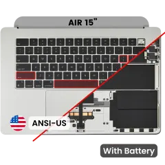 Top Case with Battery and Keyboard (ANSI US) For MacBook Air 15" A3114 (2024) (Silver)