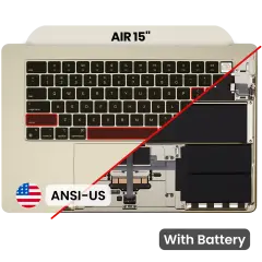 Top Case with Battery and Keyboard (ANSI US) For MacBook Air 15" A2941 (2023) (Starlight)