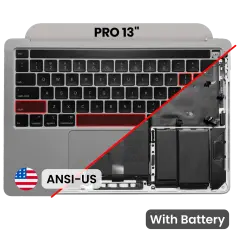 Top Case with Battery and Keyboard (ANSI US) For MacBook Pro 13" A2251 (2020) (Used OEM Pull: Grade B) (Space Gray)