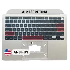 Top Case with Keyboard (ANSI US) For MacBook Air 13" A2337 (2020) (Genuine OEM) (Silver)