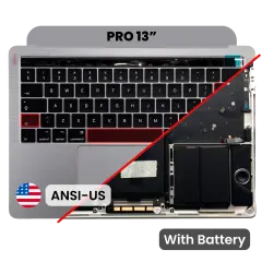 Top Case with Battery and Keyboard (ANSI US) For MacBook Pro 13" A1706 (2016-2017) (Space Gray)