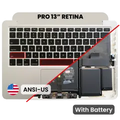 Top Case with Battery and Keyboard (ANSI US) For MacBook Pro 13" A1502 (2015) (Used OEM Pull: Grade B/C)