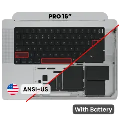 Top Case with Battery and Keyboard (ANSI US) For MacBook Pro 16" A2485 (2021) / A2780 (2023) (Used OEM Pull: Grade B) (Space Gray)
