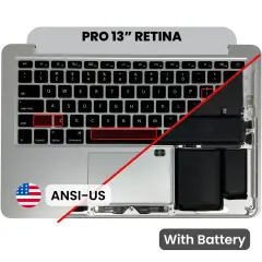 Top Case with Battery and Keyboard (ANSI US) For MacBook Pro 13" A1425 (2012-2013) (Used OEM Pull: Grade B/C)