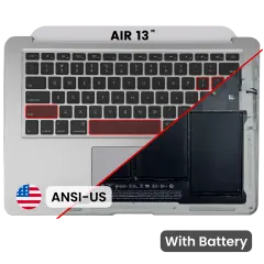 Top Case with Battery and Keyboard (ANSI US) For MacBook Air 13" A1466 (2013-2017) (Used OEM Pull: Grade A)