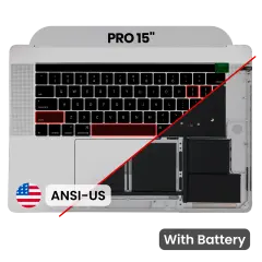 Top Case with Battery and Keyboard (ANSI US) For MacBook Pro 15" A1707 (2016-2017) (Used OEM Pull: Grade B/C) (Space Gray)