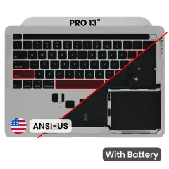 Top Case with Battery and Keyboard (ANSI US) For MacBook Pro 13" A2338 (2020) (Used OEM Pull: Grade B/C) (Space Gray)