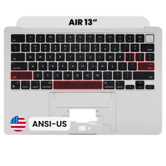 Top Case with Keyboard (ANSI US) For MacBook Air 13" A2681 (2022) (Used OEM Pull: Grade B) (Silver)