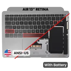 Top Case with Battery and Keyboard (ANSI US) For MacBook Air 13" A1932 (2018-2019) (Used OEM Pull: Grade B) (Space Gray)
