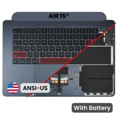 Top Case with Battery and Keyboard (ANSI US) For MacBook Air 15" A3114 (2024) (Genuine OEM) (Midnight)