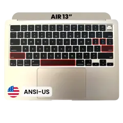 Top Case with Keyboard (ANSI US) For MacBook Air 13" A3240 (2025) (Genuine OEM) (Starlight)