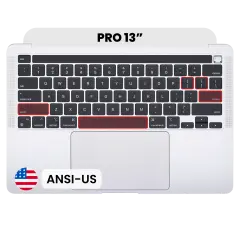 Top Case with Keyboard (ANSI US) and Trackpad For MacBook Pro 13" A2338 (2020) (Used OEM Pull: Grade B/C) (Silver)