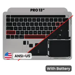 Top Case with Battery and Keyboard (ANSI US) For MacBook Pro 13" A2338 (2020-2023) (Genuine OEM) (Space Gray)