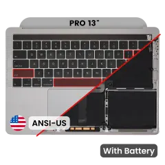 Top Case with Battery and Keyboard (ANSI US) For MacBook Pro 13" A2159 (2019) (Used OEM Pull: Grade B/C) (Space Gray)
