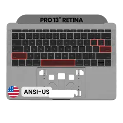 Top Case with Keyboard (ANSI US) For MacBook Pro 13" A1708 (2016-2017) (OEM New) (Space Gray)