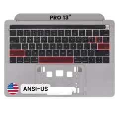 Top Case with Keyboard (ANSI US) For MacBook Pro 13" A1989 (2018-2019) (OEM New) (Space Gray)