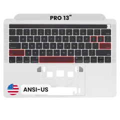 Top Case with Keyboard (ANSI US) For MacBook Pro 13" A1989 (2018-2019) (OEM New) (Silver)