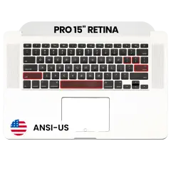 Top Case with Keyboard (ANSI US) For MacBook Pro 15" A1398 (2015) (OEM New) (Silver)