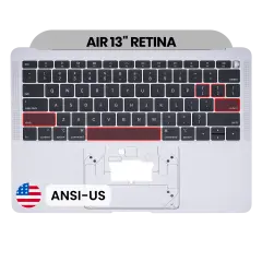 Top Case with Keyboard (ANSI US) For MacBook Air 13" A1932 (2018-2019) (Used OEM Pull: Grade A) (Space Gray)