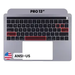 Top Case with Keyboard (ANSI US) For MacBook Pro 13" A1989 (2018-2019) (Used OEM Pull: Grade A) (Space Gray)