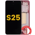 OLED Assembly With Frame For Samsung Galaxy S25 5G (US & International) (Refurbished) (Coral Red)