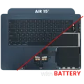 Top Case with Battery and Keyboard (ANSI US) For MacBook Air 15" A2941 (2023) (Used OEM Pull: Grade A) (Midnight)