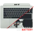 Top Case with Battery and Keyboard (ANSI US) For MacBook Air 15" A2941 (2023) (Used OEM Pull: Grade A) (Starlight)