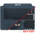 Top Case with Battery and Keyboard (ANSI US) For MacBook Air 15" A2941 (2023) (Used OEM Pull: Grade B) (Midnight)