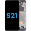 LCD Assembly With Frame (Without FingerPrint Sensor) For Samsung Galaxy S21 5G (Aftermarket: Incell) (Phantom Gray)