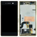 LCD Assembly With Frame For Sony Xperia M5 E5603 (Genuine) (Gold)