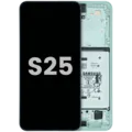 OLED Assembly With Frame For Samsung Galaxy S25 5G (US & International) (Used OEM Pull Grade A) (Mint)