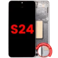 OLED Assembly With Frame For Samsung Galaxy S24 5G (US & International Version) (Aftermarket Plus) (Marble Grey)
