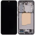 OLED Assembly With Frame For Samsung Galaxy S25 5G (US & International) (Aftermarket Plus) (Silver Shadow)