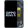 OLED Assembly With Frame For Oppo Reno 6 5G (2021) (Genuine OEM) (Stellar Black)