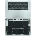 Top Case with Battery and Keyboard (ANSI US) For MacBook Pro 15" A1990 (2018-2019) (Used OEM Pull: Grade B/C) (Silver)