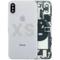 Back Housing W/ Charging Port Flex and Small Components Pre-Installed For iPhone XS (Used OEM Pull: Grade A) (Silver)