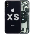 Back Housing W/ Charging Port Flex and Small Components Pre-Installed For iPhone XS (Used OEM Pull: Grade B) (Space Gray)