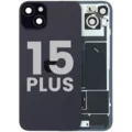 Back Glass w/ MagSafe Magnet & NFC & Flashlight Flex For iPhone 15 Plus (Used OEM Pull: Grade C) (Black)