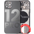 Back Housing W/ Small Components Pre-Installed Compatible For iPhone 12 Pro (International Version) (Used OEM Pull: Grade B) (Graphite)