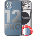 Back Housing W/ Small Components Pre-Installed Compatible For iPhone 12 Pro (International Version) (Used OEM Pull: Grade A) (Pacific Blue)