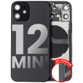Back Housing W/ Small Components Pre-Installed Compatible For iPhone 12 Mini (US Version) (Used OEM Pull: Grade B) (Black)