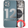 Back Housing W/ Small Components Pre-Installed Compatible For iPhone 12 Pro Max (International Version) (Used OEM Pull: Grade C) (Pacific Blue)
