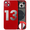 Back Housing W/ Small Components Pre-Installed Compatible For iPhone 13 (US Version) (Used OEM Pull: Grade C) (Red)